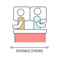 gebrek aan inzet RGB-kleurenpictogram. fysieke scheiding. problemen in relatie. echtscheiding reden. geïsoleerde vectorillustratie. eenvoudige gevulde lijntekening. bewerkbare streek. arial lettertype gebruikt vector