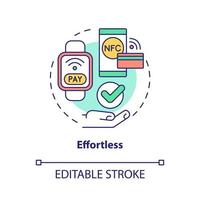 moeiteloos concept icoon. innovatieve technologie. touchless systeem abstracte idee dunne lijn illustratie. geïsoleerde overzichtstekening. bewerkbare streek. roboto-medium, talloze pro-bold lettertypen gebruikt vector