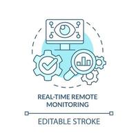 real-time bewaking op afstand turquoise concept icoon. digitale twin voordeel abstracte idee dunne lijn illustratie. geïsoleerde overzichtstekening. bewerkbare streek. roboto-medium, talloze pro-bold lettertypen gebruikt vector