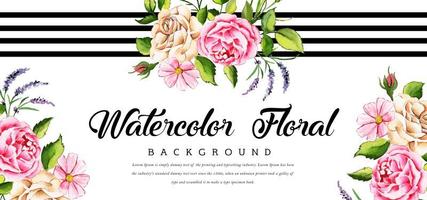 Mooie aquarel bloemen banner vector