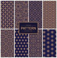 Gouden en blauwe vintage patrooncollectie vector