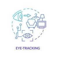 track oog beweging concept icoon. bepalen waar de consument kijkt. visuele aandacht onderzoekstool. sensor technologie abstracte idee dunne lijn illustratie. vector geïsoleerde omtrek kleur tekening