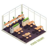 isometrisch food court-concept vector