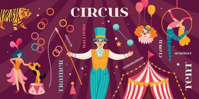 circus infographic set vector