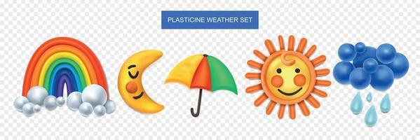 plasticine weer transparante set vector