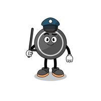 cartoonillustratie van hockeypuckpolitie vector