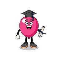 ballon mascotte met afstuderen pose vector