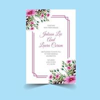 Bruiloft uitnodigingskaart met bloemmotieven vector