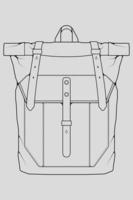schets van een rugzak. rugzak geïsoleerd op een witte achtergrond. vectorillustratie van een schetsstijl. vector