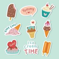 ijs voor dessertstickers vector