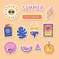 zomervakantie stickers vector