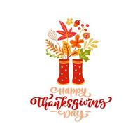 Vector kalligrafie belettering tekst Happy Thanksgiving