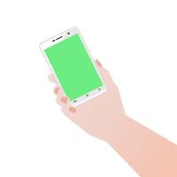 hand met telefoon. vector