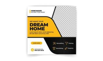 bouw en renovatie zakelijke flyer brochure omslag ontwerp lay-out achtergrond, zakelijke zakelijke poster vector
