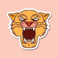 handgetekende tijger grote kat doodle illustratie voor stickers enz vector