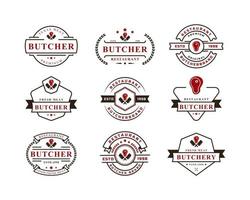 set vintage retro badge slagerij voor logo vector logo ontwerp inspiratie