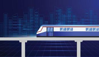 bts sky train in stadsgezicht gebouwen vectorillustratie vector