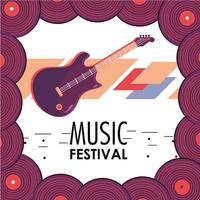 elektrisch gitaarinstrument voor muziekfestivalviering vector