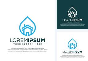 drop en huis logo ontwerp vector