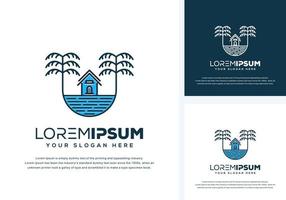 abstract boom en huis logo-ontwerp vector