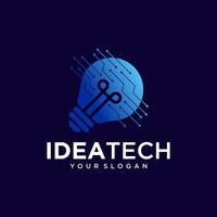 creatieve lamp technologie logo vector sjabloon