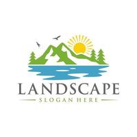 landschap logo ontwerp illustratie vector sjabloon