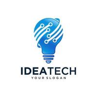 creatieve lamp technologie logo vector sjabloon