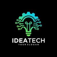 creatieve lamp technologie logo vector sjabloon