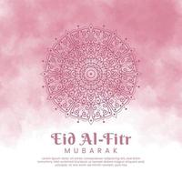 eid al-fitr met mandala en aquarel achtergrond. abstracte illustratie vector