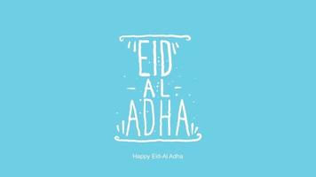 eid al-adha handgeschreven letters. mooi tekstontwerp voor voor grafische poster, wenskaart etc.begroeting vectorillustratie vector