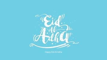 eid al-adha handgeschreven letters. mooi tekstontwerp voor voor grafische poster, wenskaart etc.begroeting vectorillustratie vector