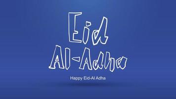 eid al-adha handgeschreven letters. mooi tekstontwerp voor voor grafische poster, wenskaart etc.begroeting vectorillustratie vector