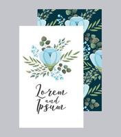 elegante bruiloft kaart bloemen sierlijke decoratie vector