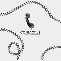 contact met ons op ontwerp vector