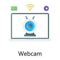 webcamvector in vlakke gradiëntstijl, videogesprekconcept vector