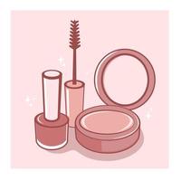 roze make-up vierkante sticker vector