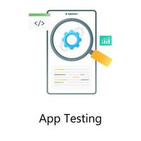 app-testconcept in gradiëntstijl, concept voor het zoeken naar inhoud vector