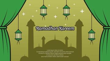 ramadan banner vector, cartoon stijl 02 vector