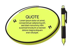 quote ronde poster, met pen. ontwerp vector