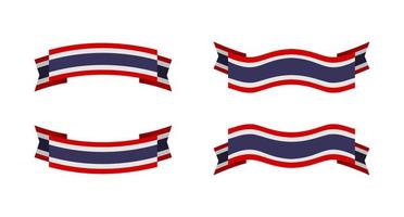 illustratie van een vlag van thailand met een lint-stijl. thailand vlag vector set.