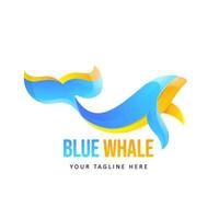 kleurrijk walvislogo. gradiëntstijl logo sjabloon vector