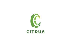 letter c citrus groen eco-logo vector