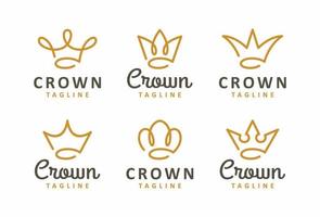 creatieve kroon concept logo ontwerpsjabloon set vector