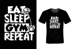 gym t-shirt ontwerp, typografie, vintage vector