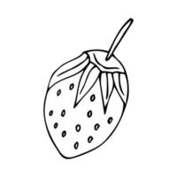 monochroom vectorillustratie van aardbeien logo. veel overeenkomsten met het profiel van de auteur vector
