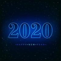 2020 tekst Gelukkig Nieuwjaar vakantie Vector achtergrond Neon
