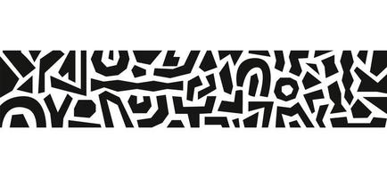 moderne abstracte grens met zwarte verschillende geometrische vormen geïsoleerd op een witte achtergrond. minimalistisch handgetekend horizontaal patroon. vector ontwerp
