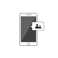 mobiel telefoonpictogram smartphone en meldingspictogram dat wordt gebruikt bij het ontwerpen van websites. vector illustratie