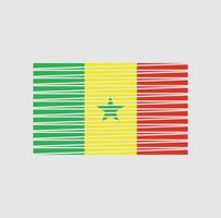 Senegal vlag borstel. nationale vlag vector