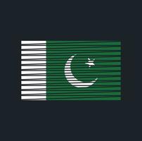 Pakistaanse vlagborstel. nationale vlag vector